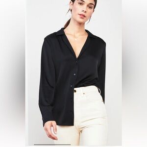 Quince Silk Button-Up Blouse
